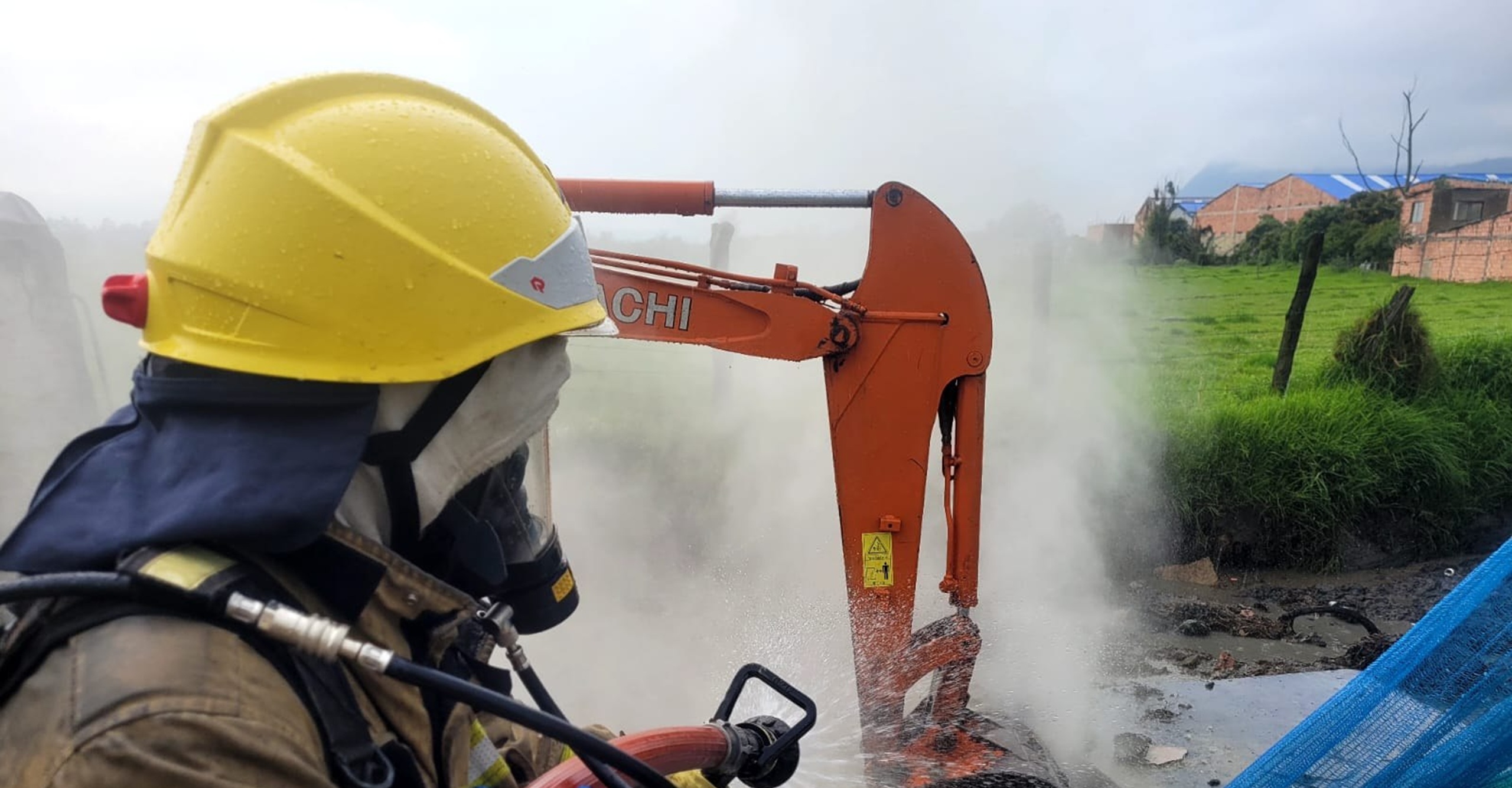 Bomberos de Zipaquirá controlan fuga de gas ocasionada por obra en espacio público
