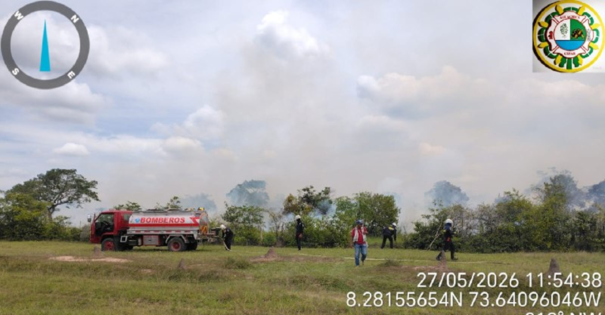 Bomberos de Aguachica liquidaron incendio forestal que afectó cinco hectáreas en zona rural del Cesar