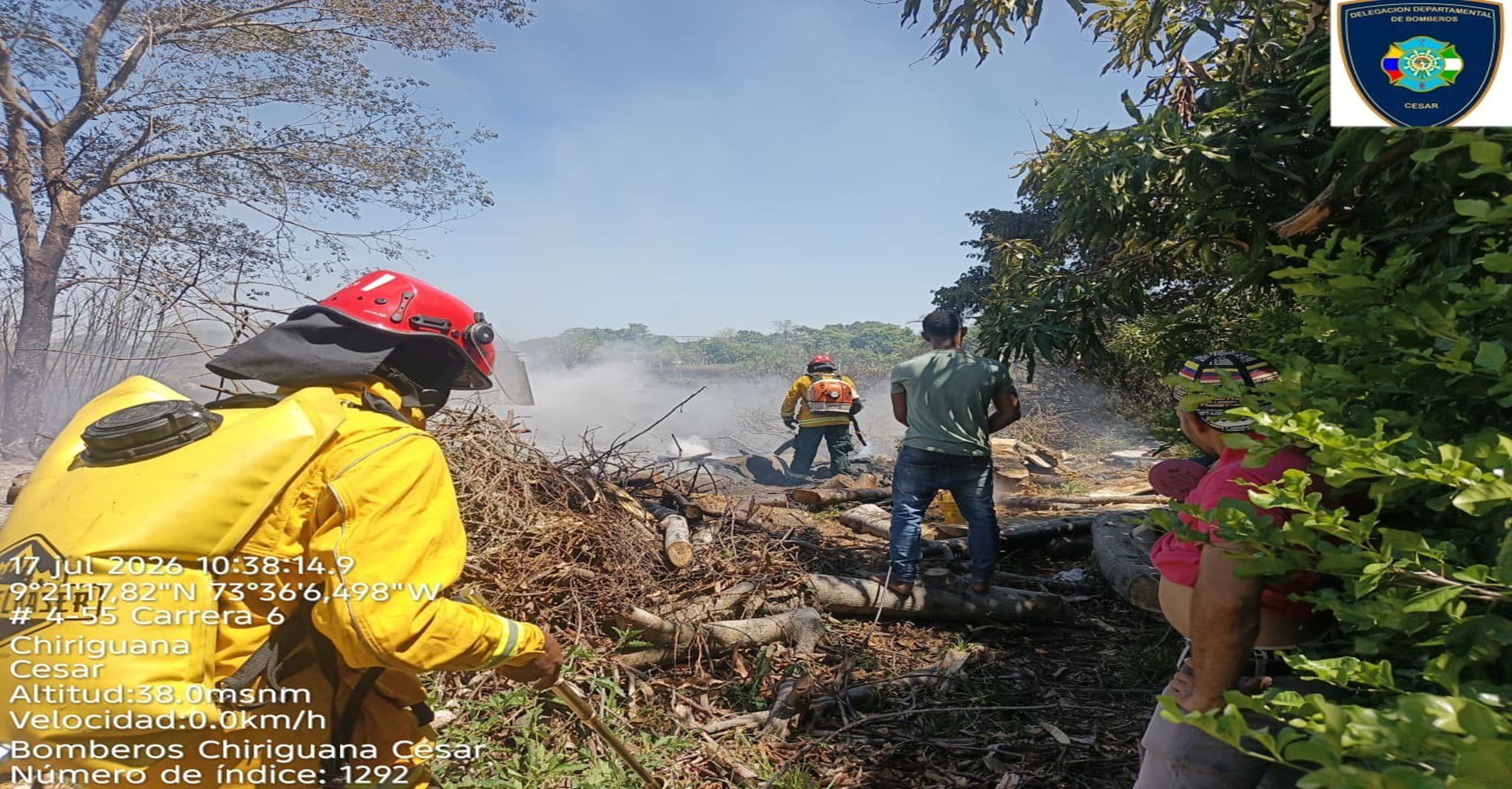 Bomberos de Chiriguaná liquidan incendio forestal que afectó 20 hectáreas de cobertura vegetal