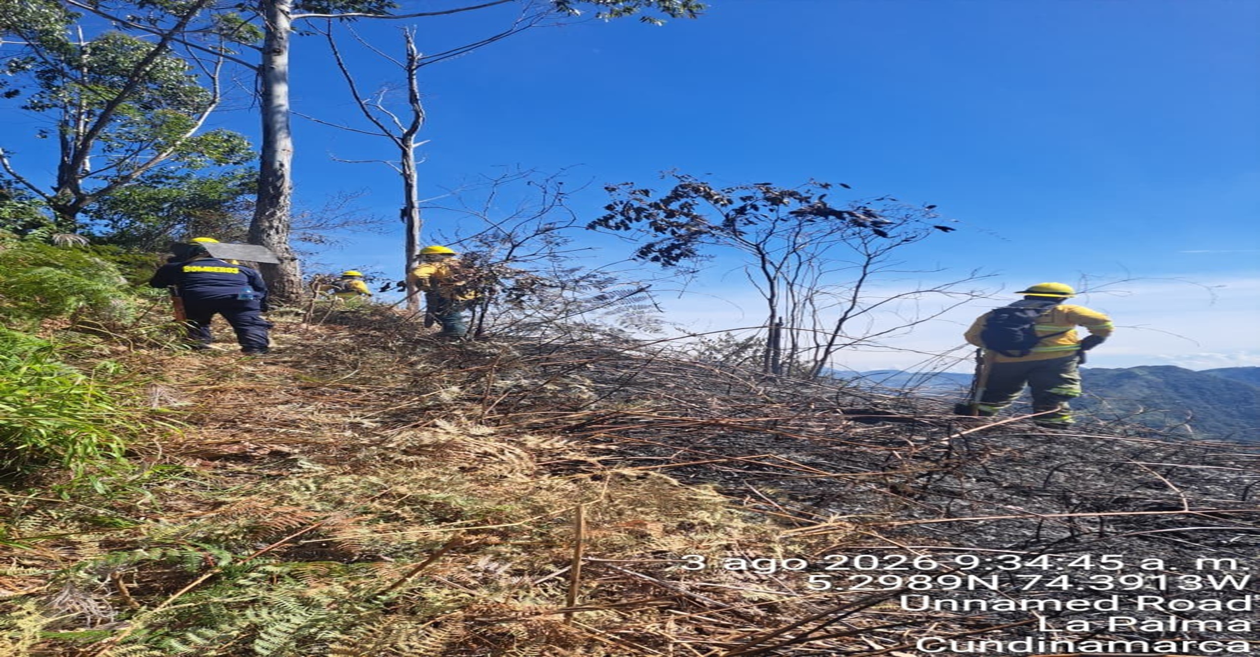 Bomberos liquidan incendio forestal que afectó 162 hectáreas de cobertura vegetal en Yacopí, Cundinamarca