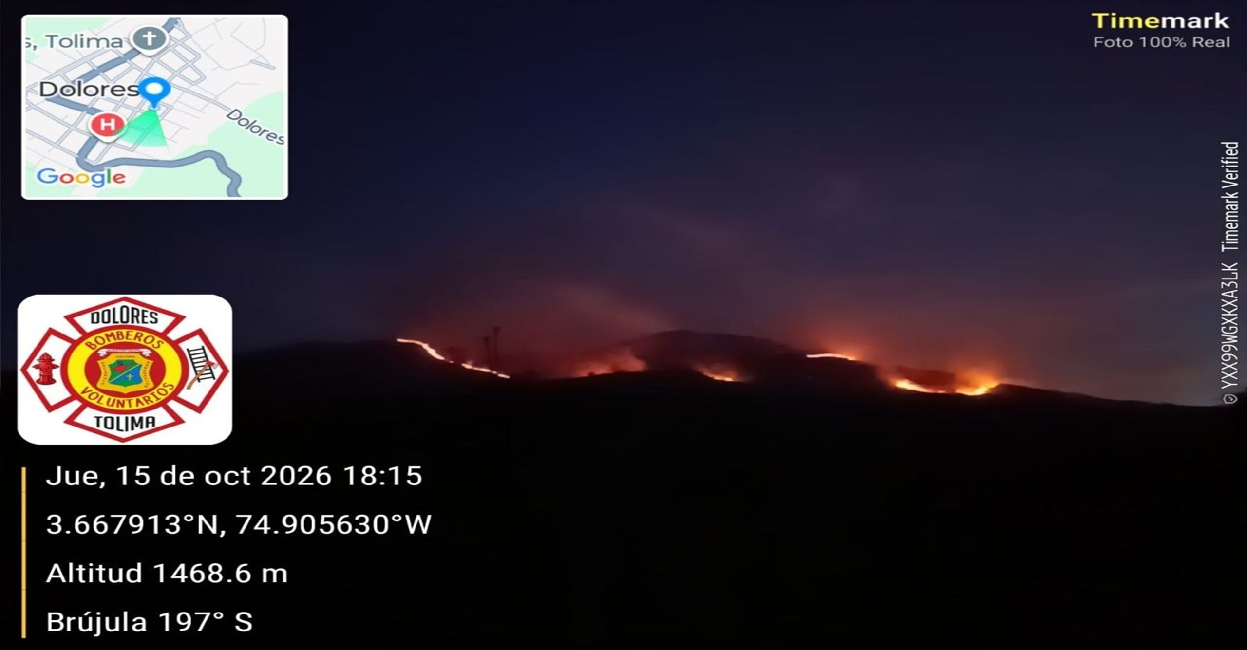 Bomberos de Dolores controlaron incendio forestal que afectó cerca de 300 hectáreas en Tolima