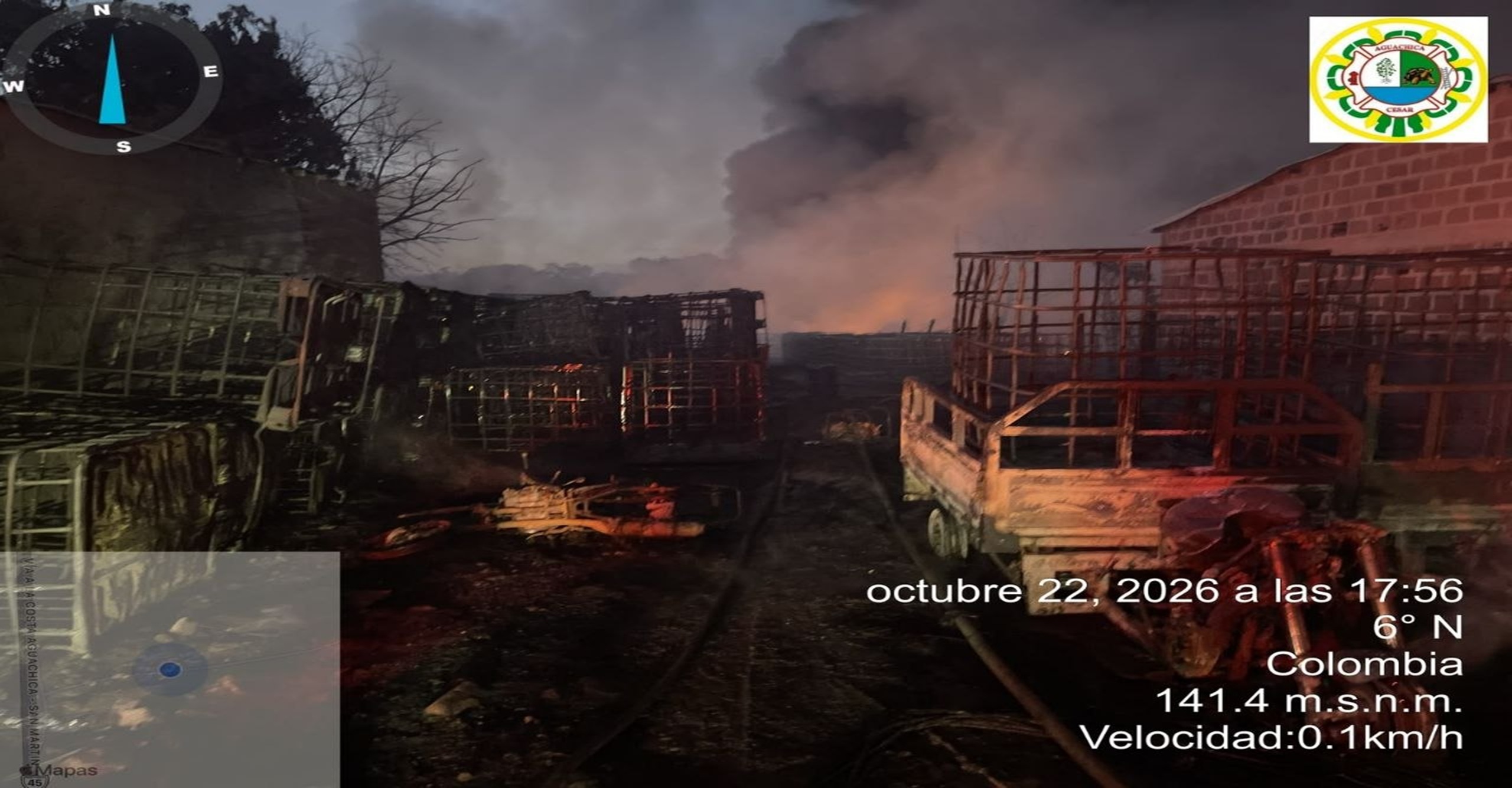 Bomberos de Aguachica controlaron incendio de hidrocarburos que dejó dos personas lesionadas en el Cesar