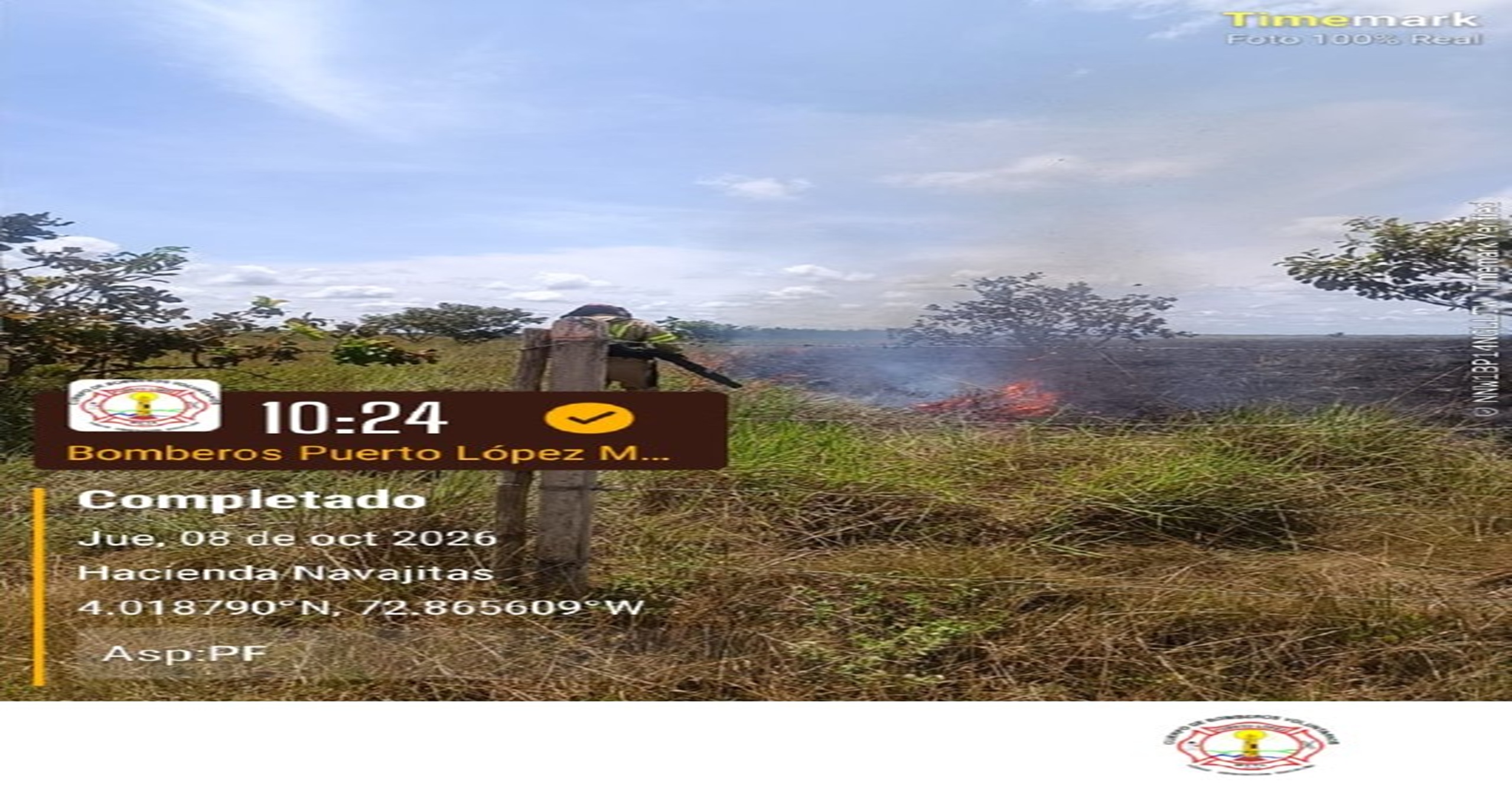 Bomberos de Puerto López controlaron incendio forestal que afectó cinco hectáreas de vegetación en el Meta