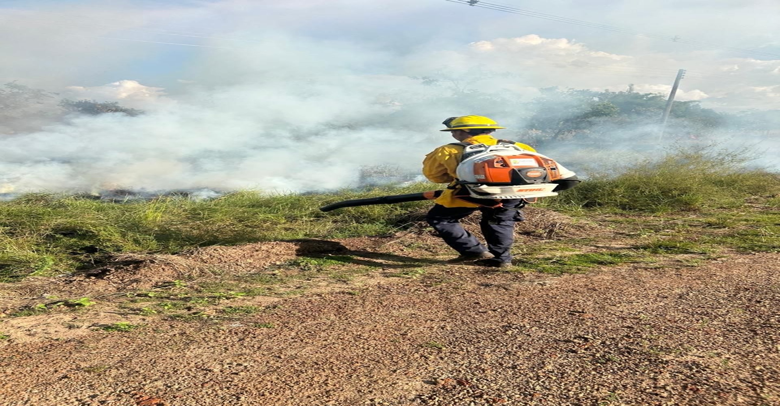 Bomberos atienden incendio forestal en el sector Las Granjas, en Puerto Carreño, Vichada