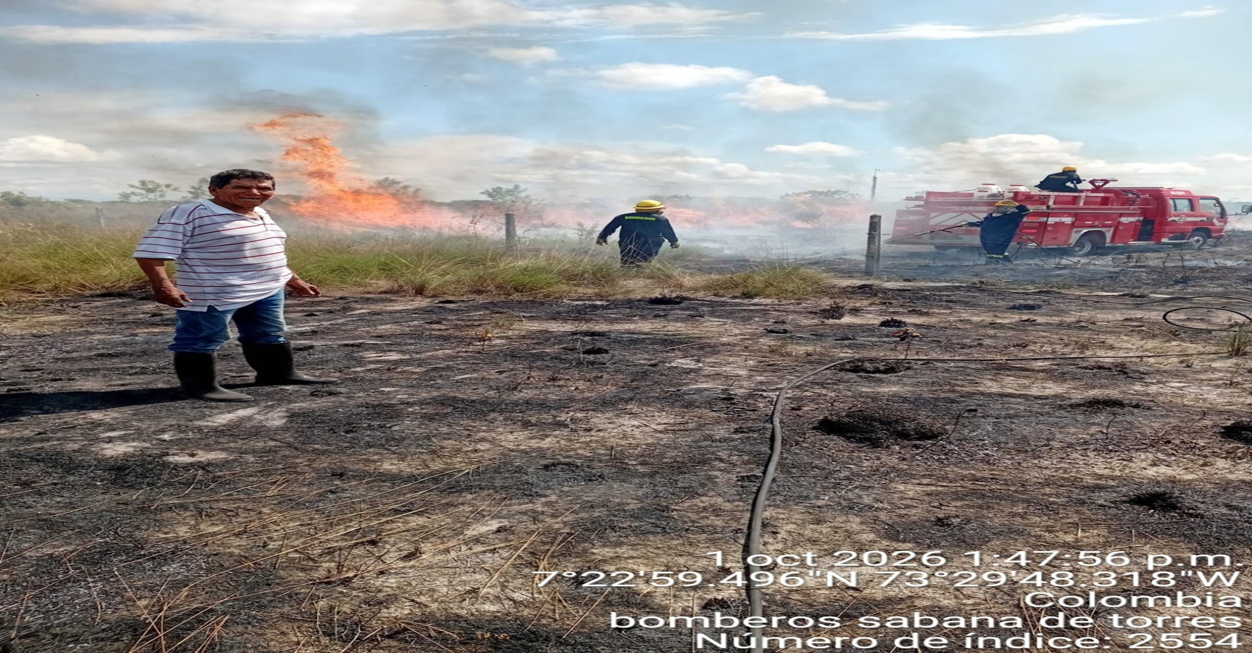 Bomberos liquidaron incendio forestal que afectó cinco hectáreas en Sabana de Torres